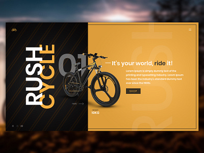 Bicycle Web Design - Rush Cycle bicycle bicycle shop bicycle web design bicycling css cycle design html html css illustration photoshop responsive rush ui web design webdesign webshop