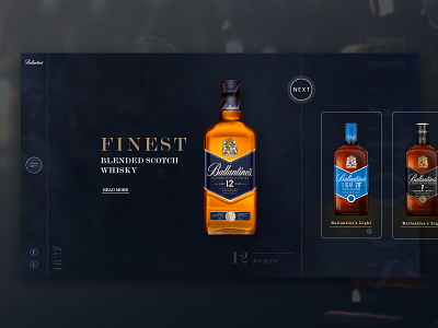 Whiskey(Whisky) Landing Page Design ballantines css design graphic design html landing page modern photoshop webdesign whiskey