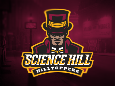 Science Hill Hilltoppers // Unused Concept high hill hilltoppers jack the ripper mascot school science top hat