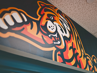 Juliette Low Tigers // Wall Graphic elementary mascot mural school tiger tigers wall