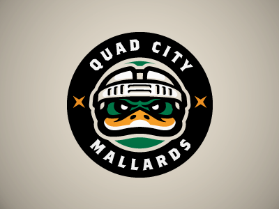 Quad City Mallards Alternate Mark brand city duck hockey logo mallards quad sports team