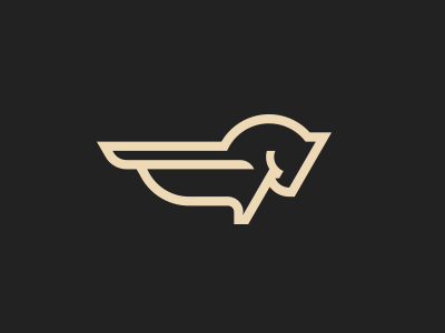 Winged Horse flyers flying grid horse lines logo mustang pegasus winged