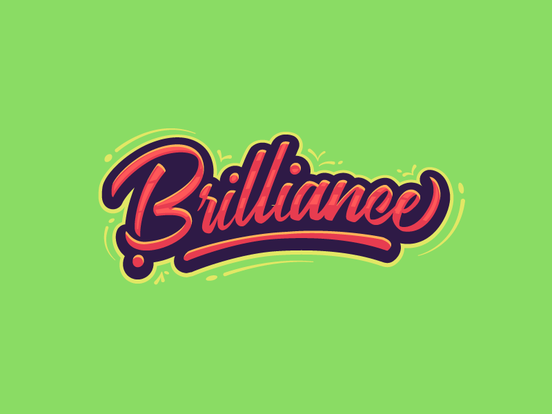Brilliance Script brand brilliance exclamation fun logo mark script type