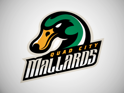 Mallards Alternate Logo brand duck hockey mallards mascot quad city