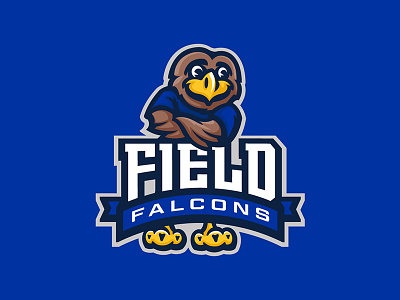 Field Elementary School bird character elementary falcon falcons logo mascot school sports