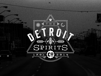 Detroit Spirits Co. | Proposed Logo alcohol bottle cocktail detroit distillery label liquor ornate spirits vodka