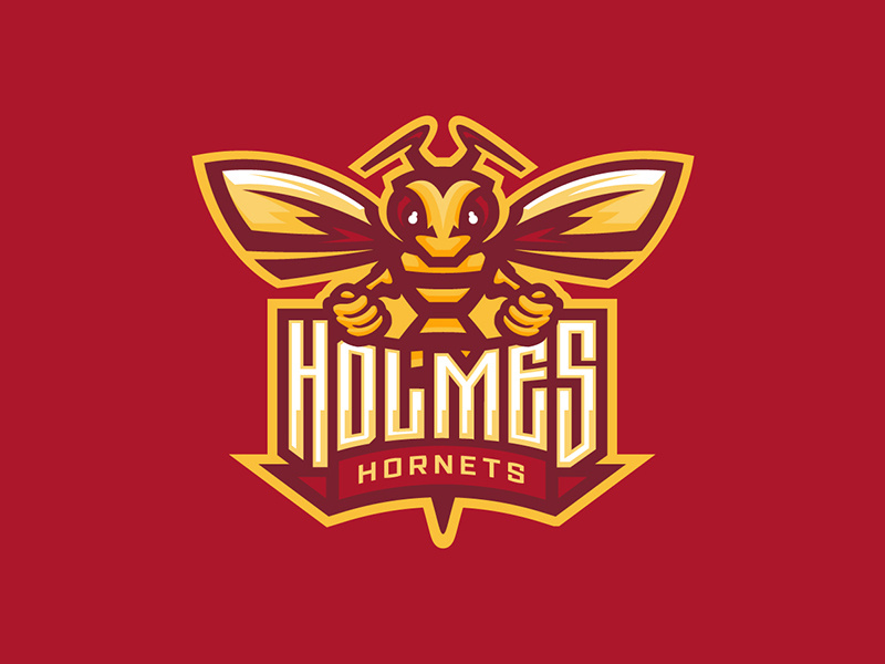 Holmes Middle School wasp bug bee sports character mascot hornets hornet middle school
