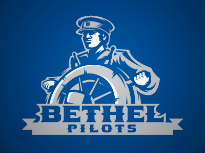 Bethel Pilots: Full Body Version bethel brand case college helm mascot pilots study university