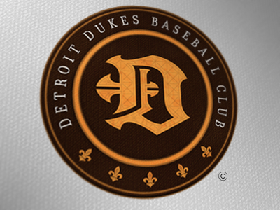 Detroit Dukes baseball brand club effect embroidery illustrator logo photoshop