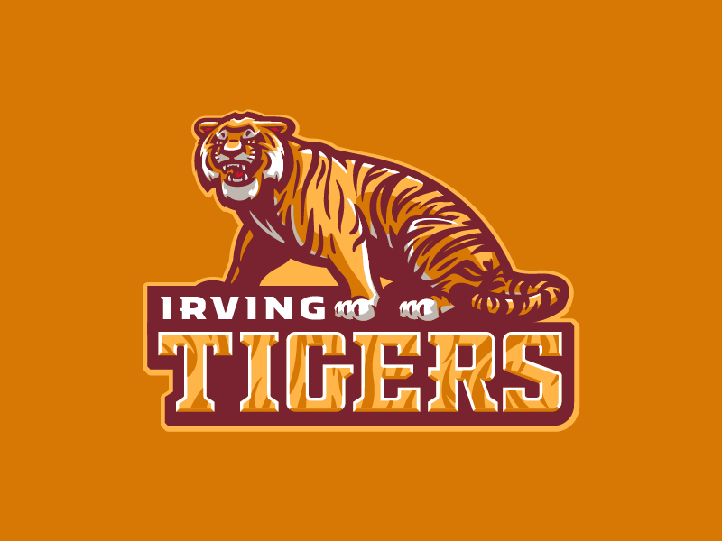 Irving Tigers cat stripes sports mascot tigers tiger school middle