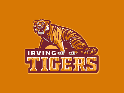 Irving Tigers cat mascot middle school sports stripes tiger tigers
