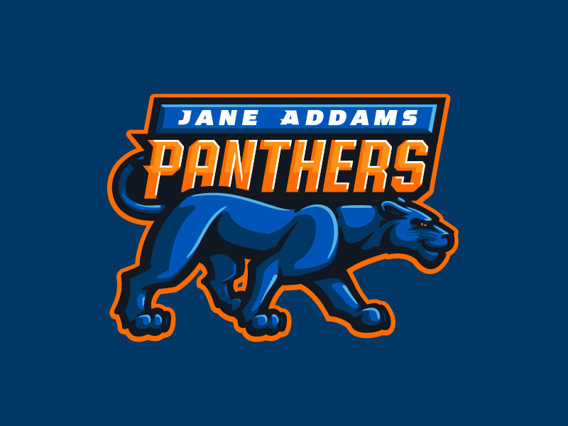 Jane Addams Panthers puma lion cat cougars panthers panther mascot logo branding school elementary