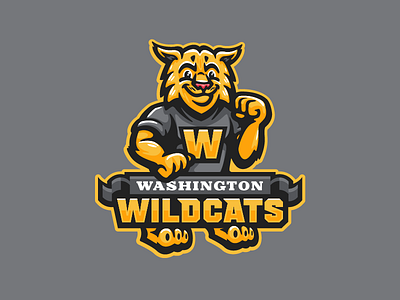 Washington Wildcats academy cat cats mascot retro school vintage wild wildcat wildcats
