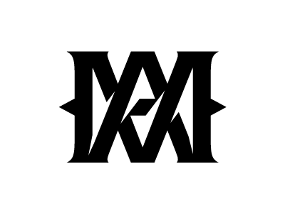 "AM" Monogram letters ligature monogram symbol