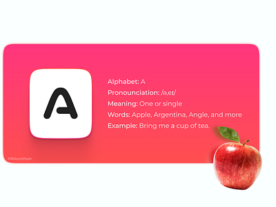 Alphabet A Design - A for Apple - 36 Days of Type
