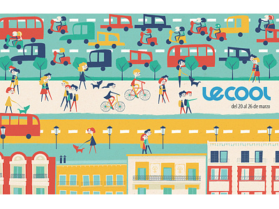 LeCool Illustration barcelona city gran via lecool