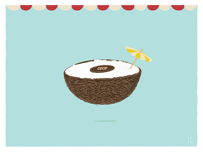 Coconut coconut icecream illustration summer