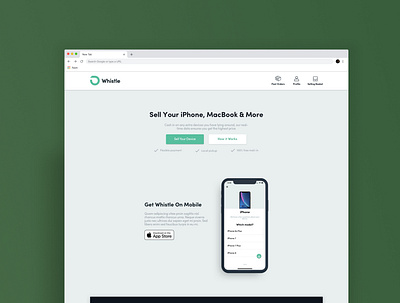 Landing Page Redesign for Whistle app design desktop landing page minimal mobile app ui ux