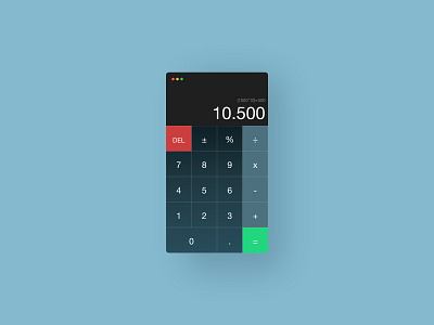 Minimalistic calculator design with gradient