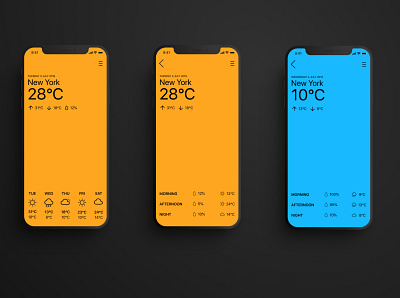 Minimalist Weather App app design flat icon minimal mobile app mobile design prototype ui ux weather