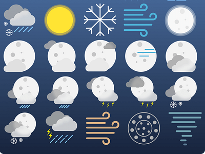 Night Version of Weather Icons