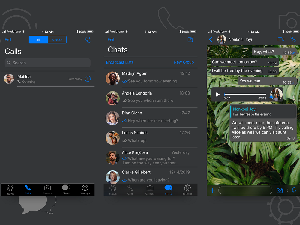 WhatsApp Dark Mode for iOS by Altair Ray on Dribbble