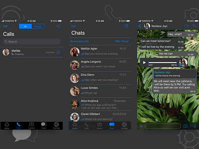 WhatsApp Dark Mode for iOS chat app communication daily ui darkmode design ios logo sketchapp ui ux ui design whatsapp