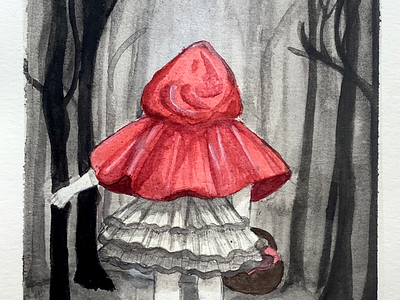 Red riding hood fairy tales illustration red riding hood story traditional art watercolour