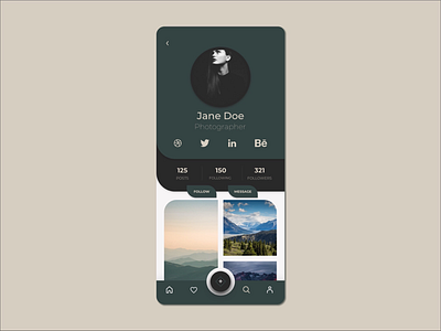 Daily UI 007 - User Profile app design ui ux web