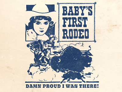 Baby First Rodeo country country western hand lettering illustration inkstarve rodeo