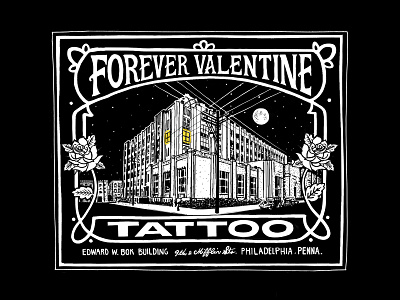 Forever Valentine Tattoo bok illustration philadelphia screen print tattoo tshirt design