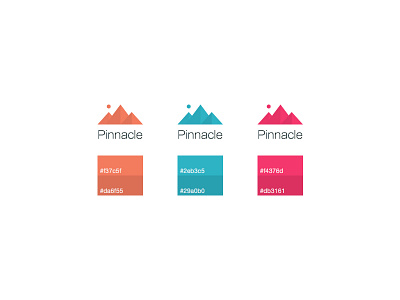 Pinnacle Logo Design blue design logo orange pink pinnacle