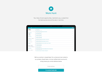 Work Hunt - web app design and development