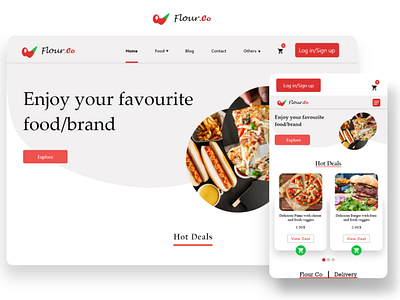 Flour Co branding design landing page logo typography ui ux vector website