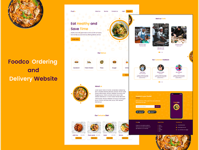 Foodco Mockup figmadesign food delivery website food design food website landing page design website design