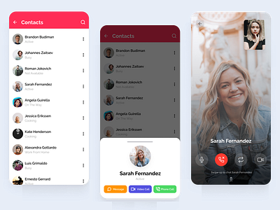 Video call and chat application adobe xd android app chat clean clean ui ios mobile ui uidesign uiux ux video call video chat