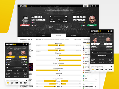 Sport24.ru MMA fight page and statistic boxing design fight fighting mma sketch sport sport statistic sports design statistic ufc ui ui design ux web