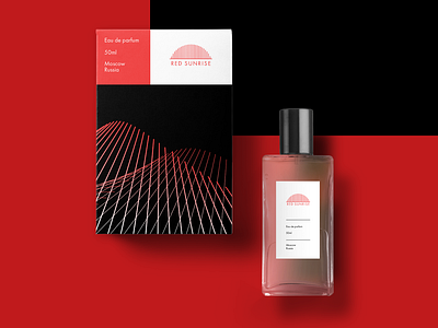 Red Sunrise Eau de parfum branding branding fashion fashion art graphic design illustration logo logotype design parfum parfume