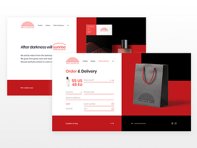 Red Sunrise promo site animation branding clean design landing page logo red packet sketch typography ui ux web web design