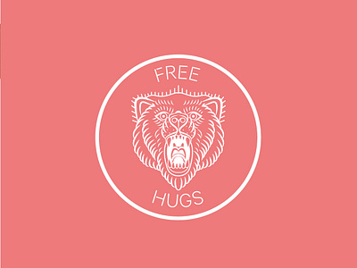 Free Hugs design illustration logo minimal monoline typography vector vectorart