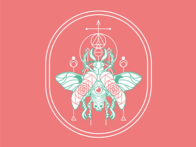 Beetlejuice badgedesign design geometric illustration logodesign monoline sacred geometry sacredgeometry vector vectorart vintage badge