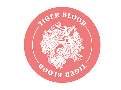 Tiger blood badgedesign branding charlie sheen design illustration logo logodesign monoline tiger typography vector vectorart vintage badge