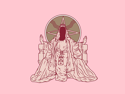 Hail colour palette design illustration occult pagan priestess vectorart