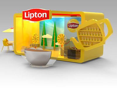 Lipton Exhibition Design For Family 2d art 3d art 3ds max branding design game illustration illustrator kids kids art lipton logo model packing photoshop play area vector