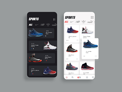 shoes ui interface