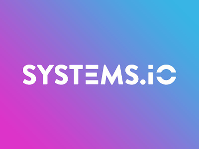 Systems.io Logo blue brand colour design gradient logo pink purple