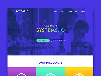Systems IO colour design hero image interface io product systems web