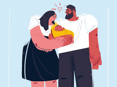 Baby on the way illustration procreate