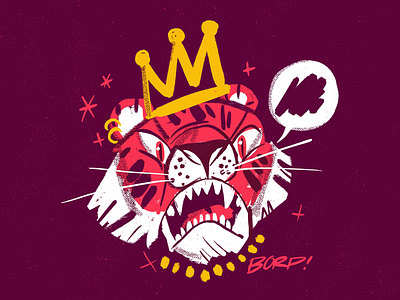 King Tigerrrr color palette illustration king procreate sketchy tiger