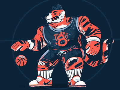 Let’s Go Tigers basketball hoops illustration nike procreate texture tiger
